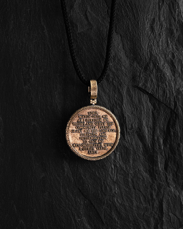 Ciondolo ST. ARCANGELO MICHELE: PREGHIERA (oro giallo 14k)