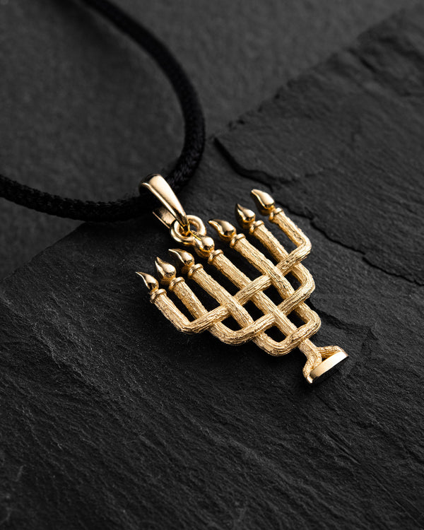 Pendentif MENORAH (or jaune 14 carats)