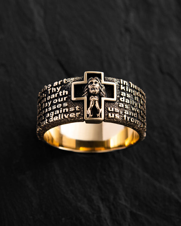 Anello PREGHIERA PADRE NOSTRO (oro giallo 14k)