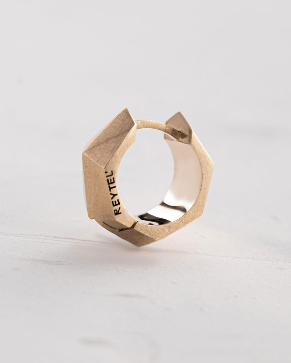 Orecchino - anello FACETS (oro giallo 14k)