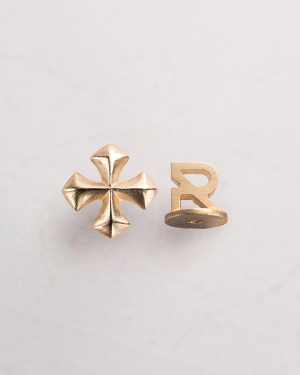 Mono náušnice CROSS PATTÉE (14k žluté zlato)