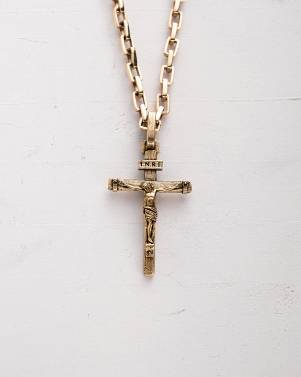 Kreuz KREUZIGUNG JESU. INRI (14 Karat Gelbgold)