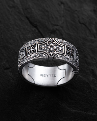 Anello in argento CROCE TEMPLARE DI MALTESE