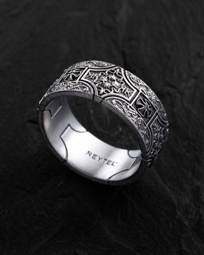 Anello in argento CROCE TEMPLARE DI MALTESE
