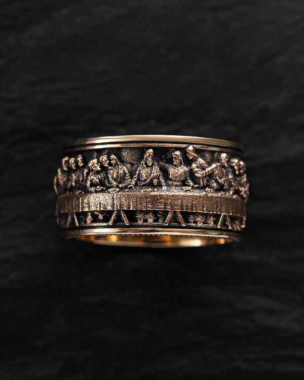 Anello L'ULTIMA CENA (Leonardo) Oro giallo 14k
