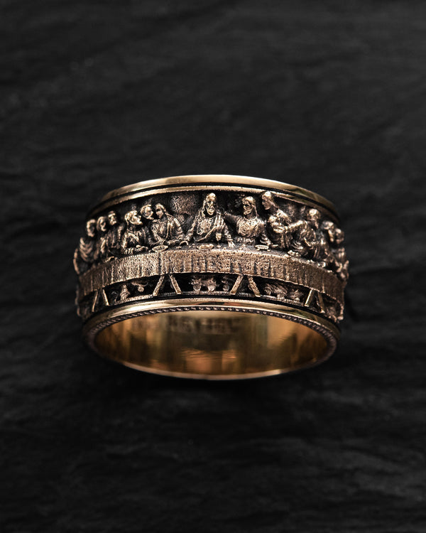 Anello L'ULTIMA CENA (Leonardo) Oro giallo 14k