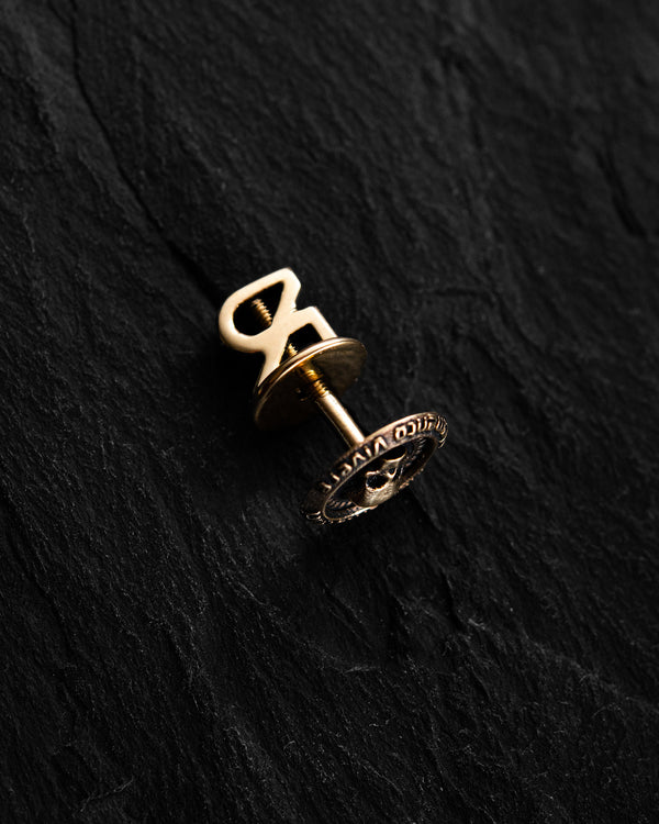 Mono boucle d'oreille MEMENTO MORI. VIVERE MEMENTO (or jaune 14 carats)
