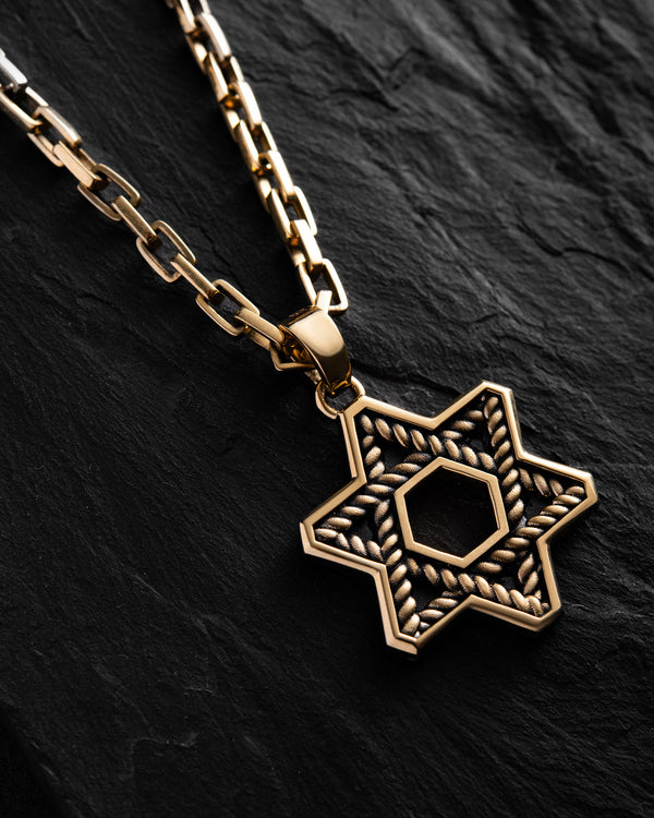 Ciondolo LA STELLA EBRAICA (oro giallo 14k)