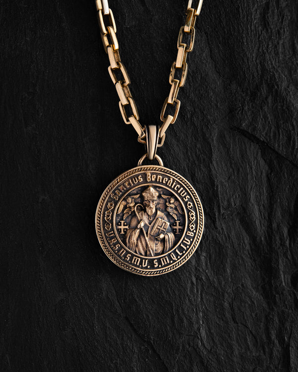 Pendentif SANCTUS BENEDICTUS (or jaune 14 carats)