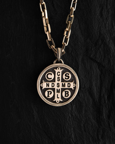 Pendant SANCTUS BENEDICTUS (14k yellow gold)