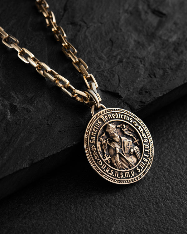 Pendentif SANCTUS BENEDICTUS (or jaune 14 carats)