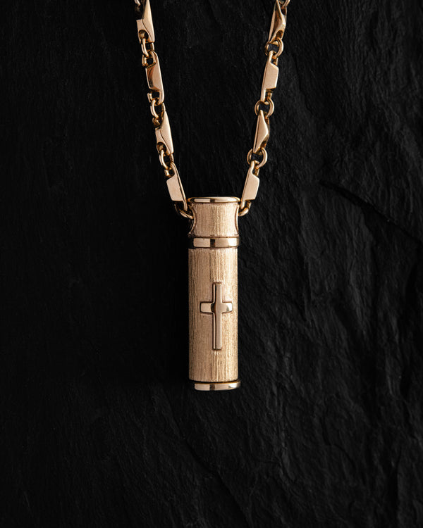 Ciondolo RELIQUARIO CON LA CROCE (oro giallo 14k)