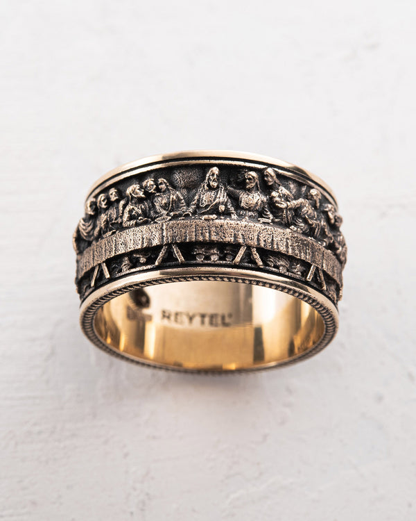 Anello L'ULTIMA CENA (Leonardo) Oro giallo 14k