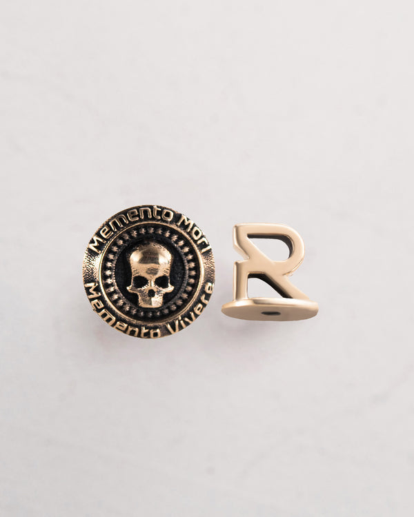 Mono boucle d'oreille MEMENTO MORI. VIVERE MEMENTO (or jaune 14 carats)