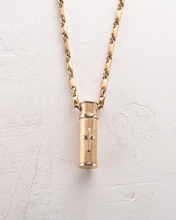 Ciondolo RELIQUARIO CON LA CROCE (oro giallo 14k)