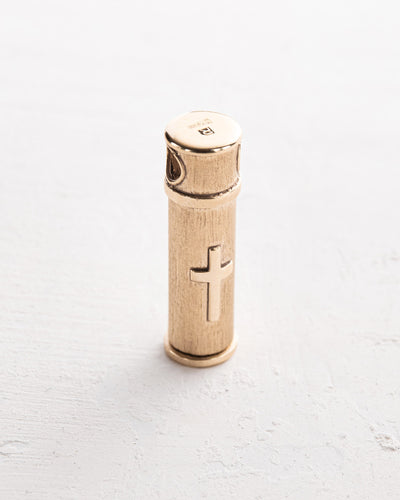 Pendant RELIQUARY WITH THE CROSS (14k yellow gold)