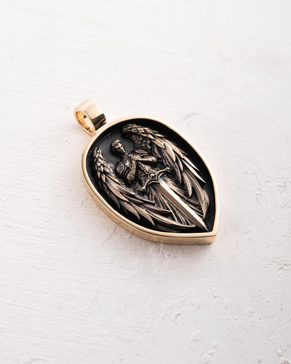 Pendant ARCHANGEL MICHAEL (14k yellow gold)