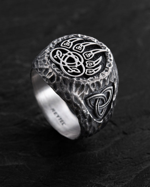 Bague en argent PATTE D'OURS