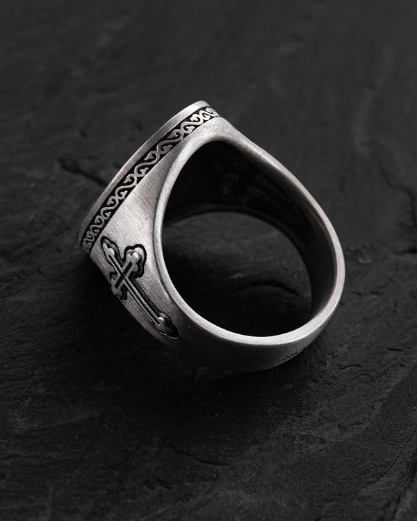 Silver ring SAINT MICHAEL PROTECT US