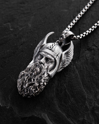Silver pendant VIKING WARRIOR ODIN