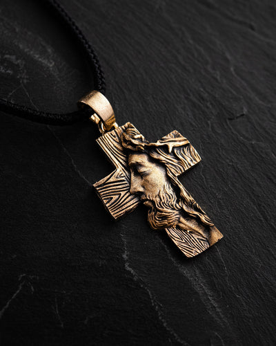 Croix LE VISAGE DE LA FOI (Or jaune 14 carats)