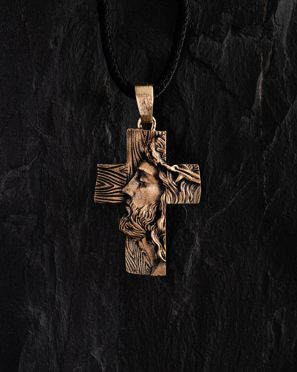 Croix LE VISAGE DE LA FOI (Or jaune 14 carats)