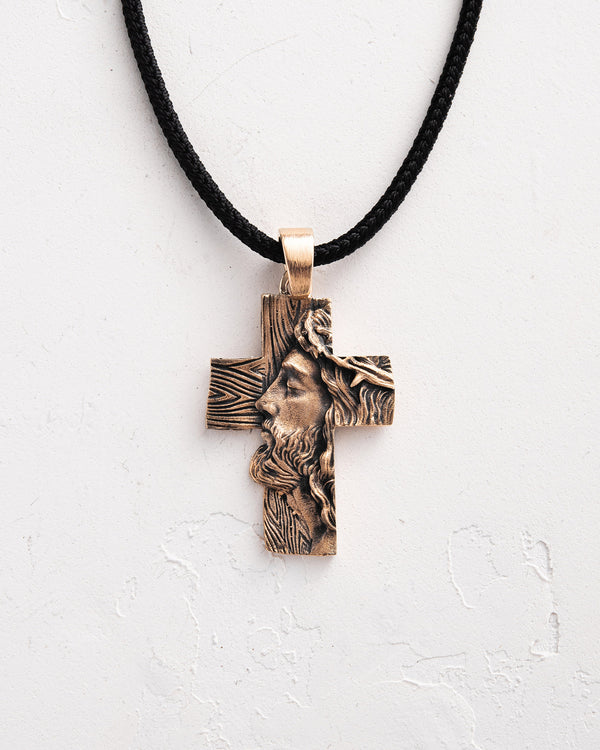 Croix LE VISAGE DE LA FOI (Or jaune 14 carats)