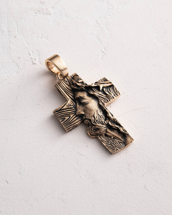 Croix LE VISAGE DE LA FOI (Or jaune 14 carats)