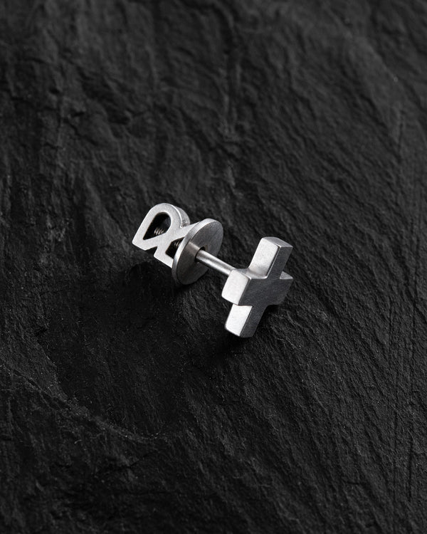 Silver single earring STAVROS