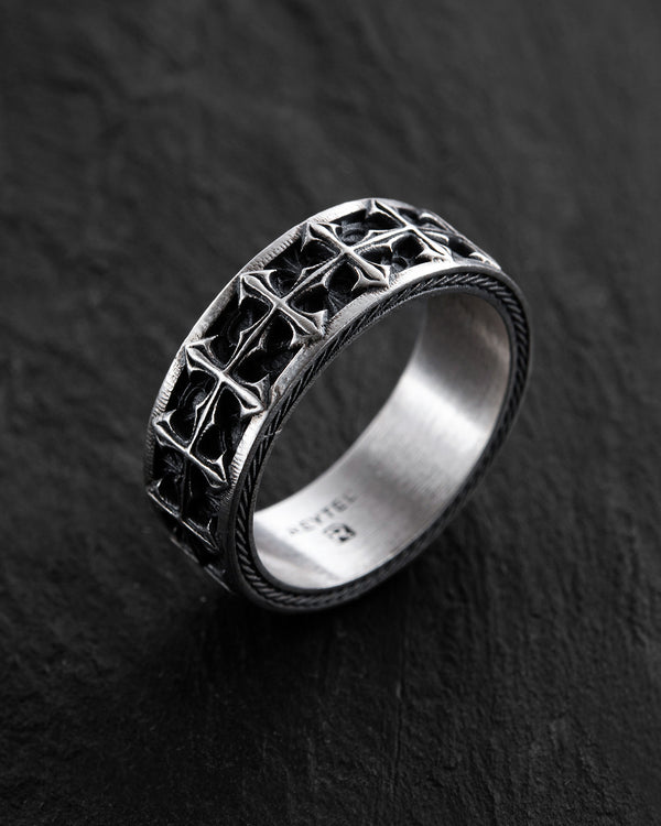 Silver ring GOTHIC CROSS