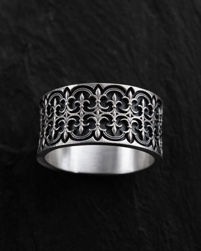 Silver ring GOTHIC FLEUR DE LIS