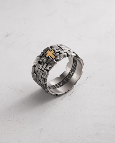 Anello in argento DIO È LA MIA FORTEZZA