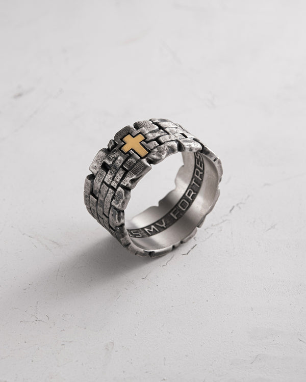Silver ring GOD IS MY FORTRESS