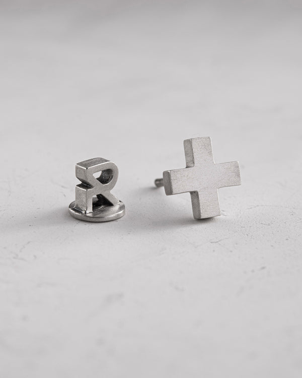 Silver single earring STAVROS