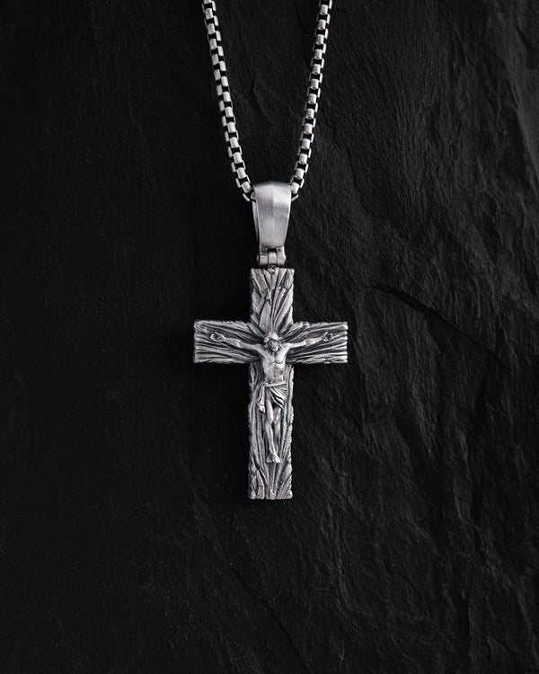 Silver cross CHRIST CRUCIFIX. SALVATION