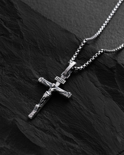 Silver cross CRUCIFIXION of JESUS. ІНЦІ