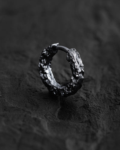 Silver single - earring BLACK