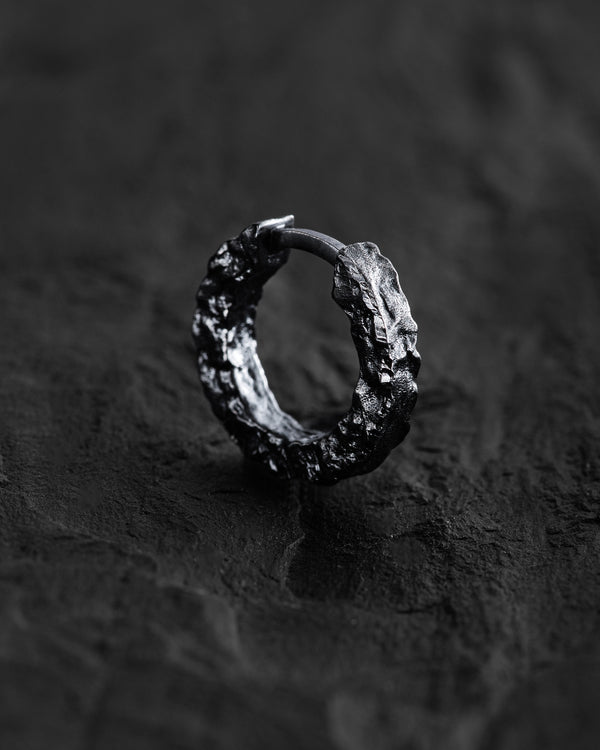 Silver single - earring RUGGED