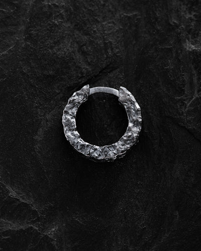 Silver single - earring BLACK