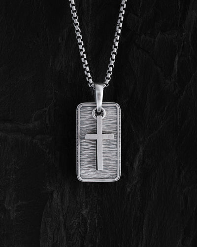 Silver pendant OUR FATHER with a cross