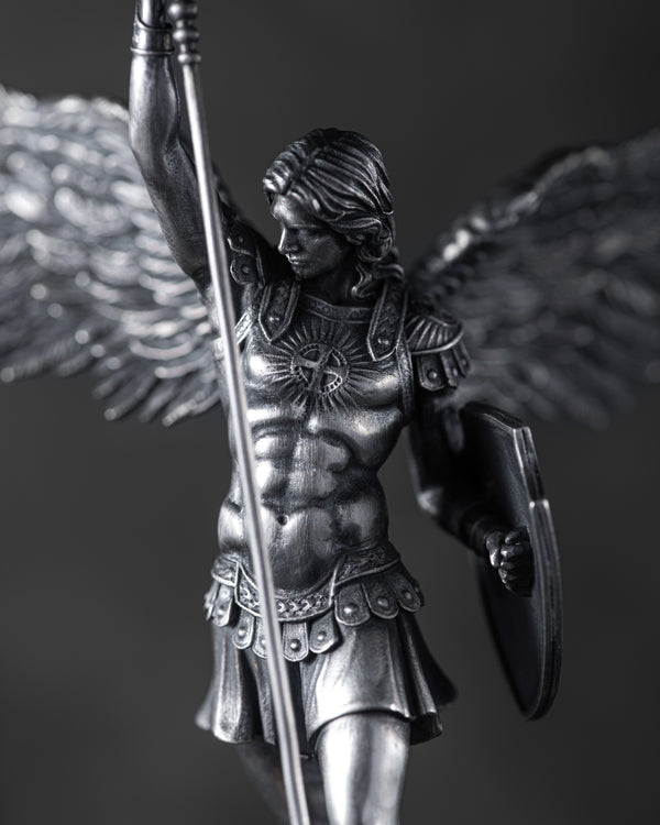 Handcrafted silver sculpture ST. MICHAEL ARCHANGEL