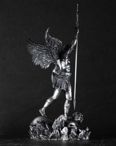 Handcrafted silver sculpture ST. MICHAEL ARCHANGEL
