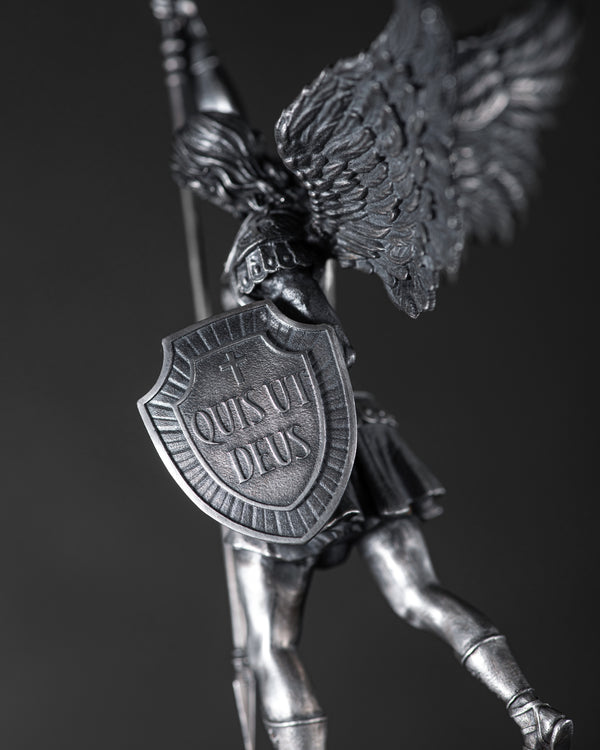 Handcrafted silver sculpture ST. MICHAEL ARCHANGEL
