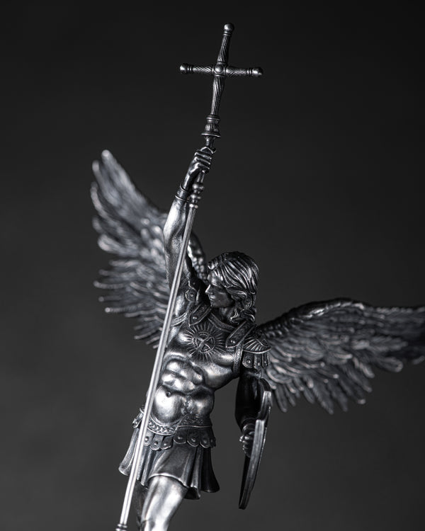 Handcrafted silver sculpture ST. MICHAEL ARCHANGEL