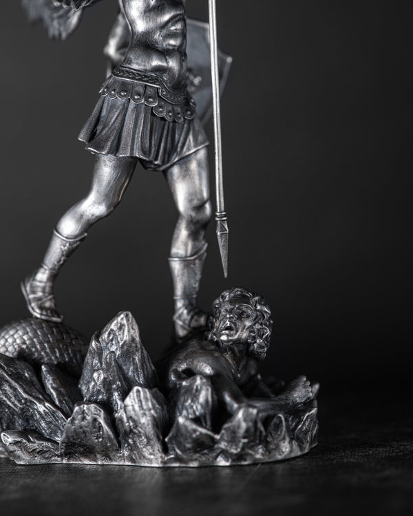 Handcrafted silver sculpture ST. MICHAEL ARCHANGEL
