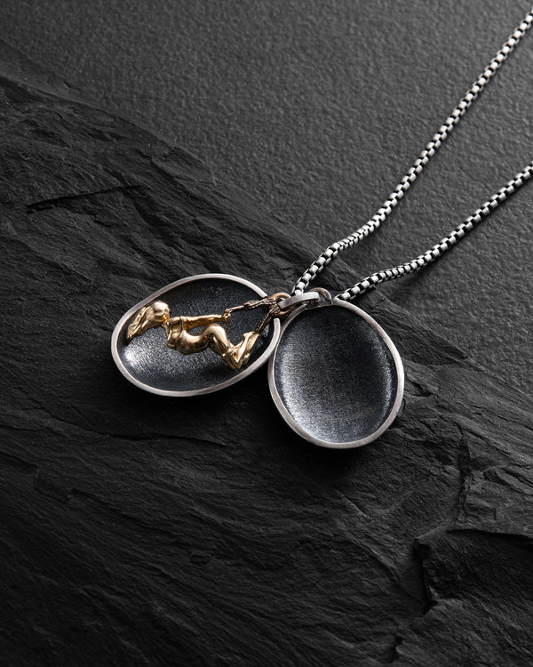 Silver pendant SECRET DESIRE (gold Inlay)