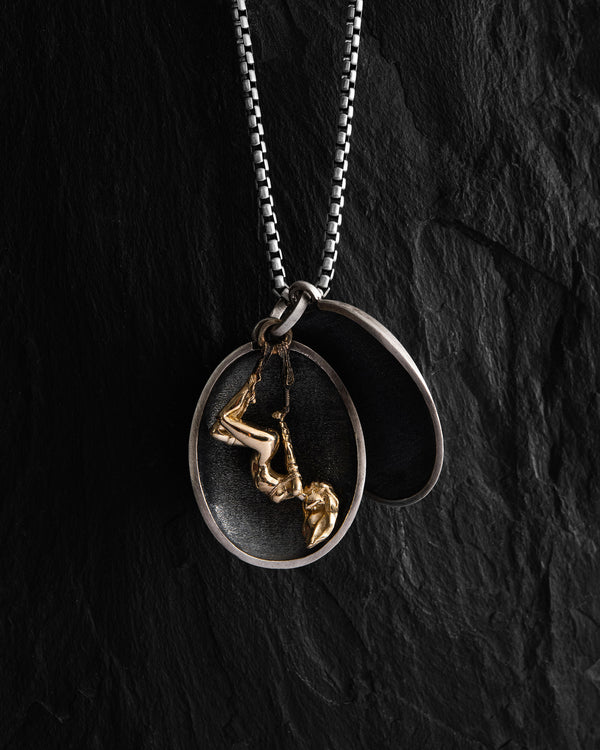 Silver pendant SECRET DESIRE (gold Inlay)