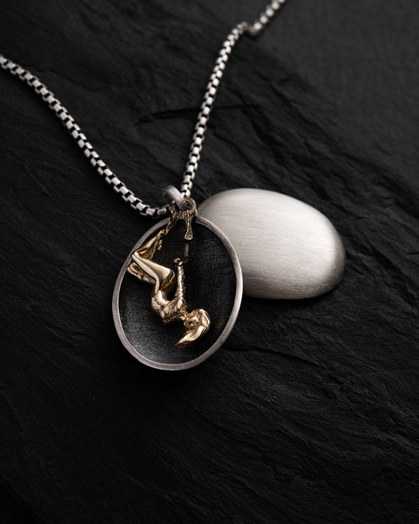 Silver pendant SECRET DESIRE (gold Inlay)