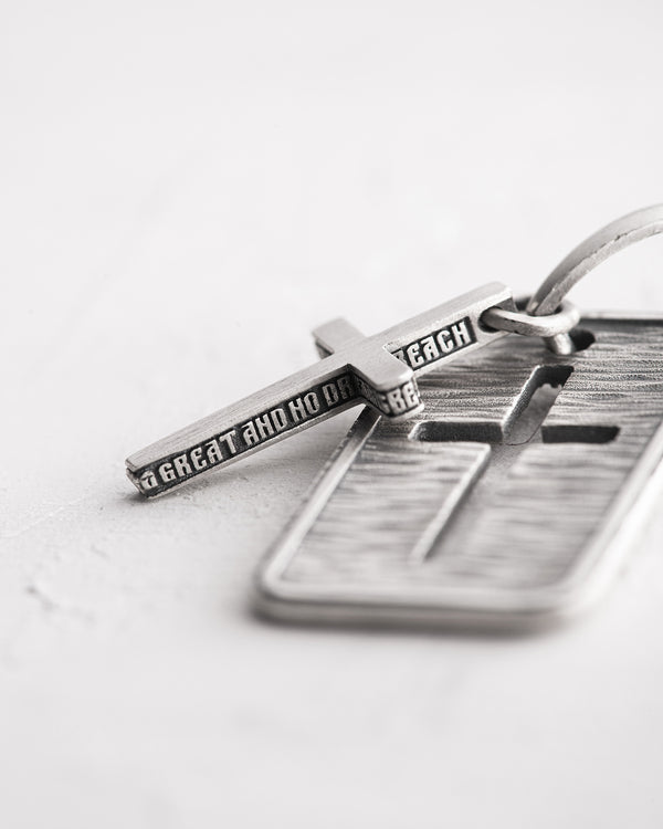 Silver pendant OUR FATHER with a cross