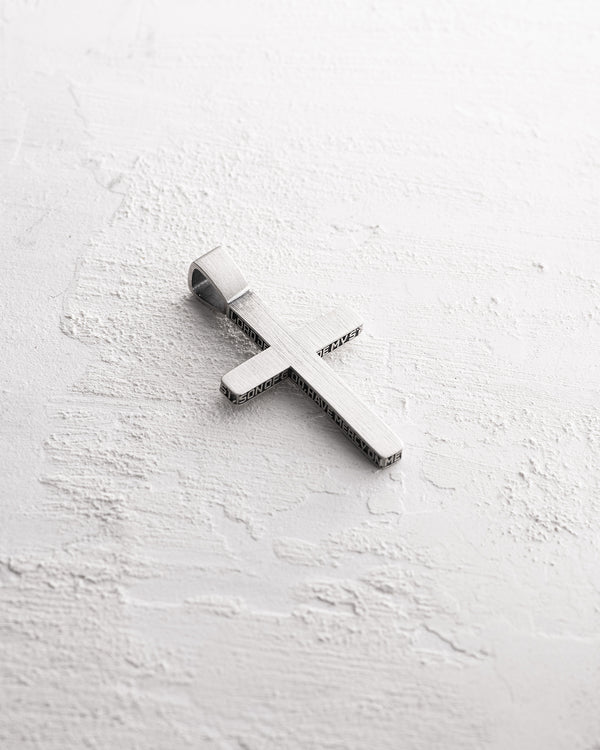 Silver cross JESUS PRAYER